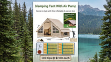 Load image into Gallery viewer, Glamping Tent with electric air pump
